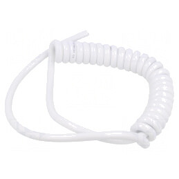 Cablu spiralat 3G1mm2 alb 0,2m-0,7m | Electronic-mag.ro | Componente Electronice
