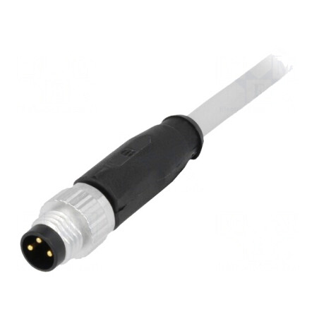 Conector M8 Tată 3 PIN Drept cu Cablu 1m PVC | Electronic-mag.ro | Componente Electronice
