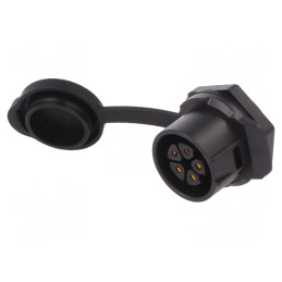 Conector Circular 5 PIN Aurit Soclu 20-02 Mamă | Electronic-mag.ro | Componente Electronice
