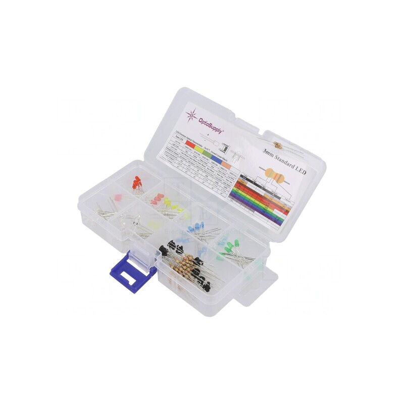 Set LED THT 3mm 130 buc 1.8-3.4V cu cutie plastic | Electronic-mag.ro | Componente Electronice Set LED THT 3mm 130 buc 1.8-3.4V cu cutie plastic | Electronic-mag.ro | Componente Electronice