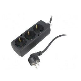 Prelungitor Schuko 3 Prize PVC Negru 3x1,5mm2 | Electronic-mag.ro | Componente Electronice