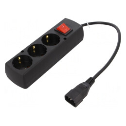 Cablu de Alimentare 3x1mm2 CEE 7/3 la IEC C14 0,3m 3 Prize | Electronic-mag.ro | Componente Electronice