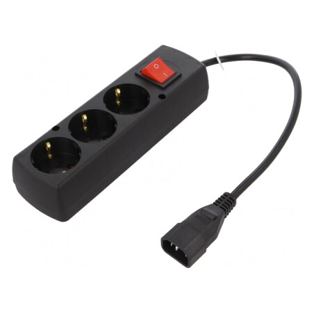 Cablu de Alimentare 3x1mm2 CEE 7/3 la IEC C14 0,3m 3 Prize | Electronic-mag.ro | Componente Electronice