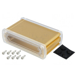 Carcasă universală aluminiu aurit 113.7x69x35.2mm | Electronic-mag.ro | Componente Electronice