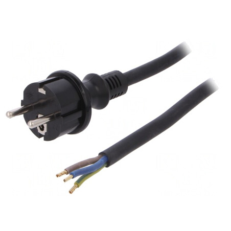 Cablu SCHUKO 3x2,5mm2 cu Mufă Gumă | Electronic-mag.ro | Componente Electronice