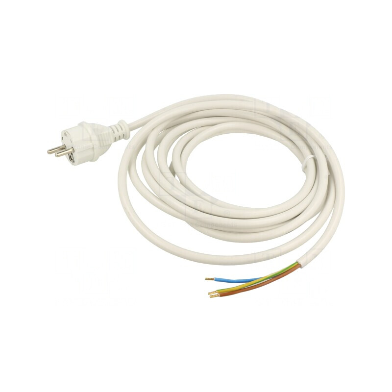 Cablu Alimentare 5m Alb 16A 3x1,5mm2 | Electronic-mag.ro | Componente Electronice