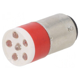 Lampă de control LED roșie BA15D 24-28V | Electronic-mag.ro | Componente Electronice