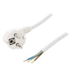 Cablu Electric Alb 3x1,5mm2 PVC 4m 16A 250V | Electronic-mag.ro | Componente Electronice