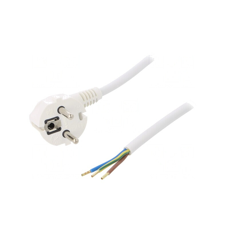 Cablu Electric Alb 3x1,5mm2 PVC 4m 16A 250V | Electronic-mag.ro | Componente Electronice