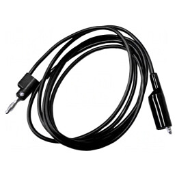 Cablu de Măsurare 10A Mufă Banană 4mm-Clemă Crocodil Neagră | Electronic-mag.ro | Componente Electronice