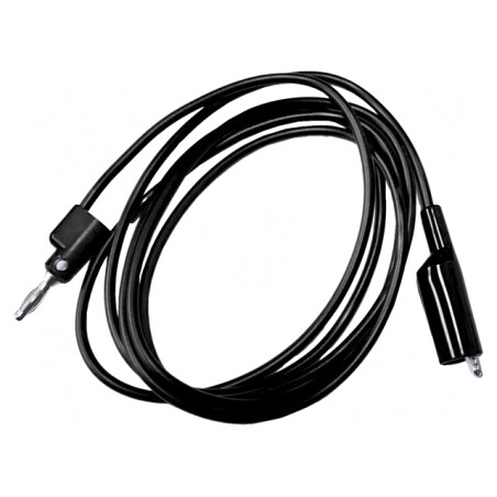 Cablu de Măsurare 10A Mufă Banană 4mm-Clemă Crocodil Neagră | Electronic-mag.ro | Componente Electronice