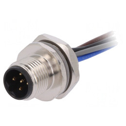 Soclu M12 5 PIN tată IP67 drept 60V | Electronic-mag.ro | Componente Electronice