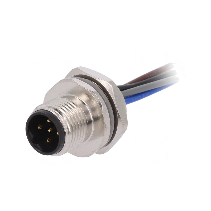 Soclu M12 5 PIN tată IP67 drept 60V | Electronic-mag.ro | Componente Electronice