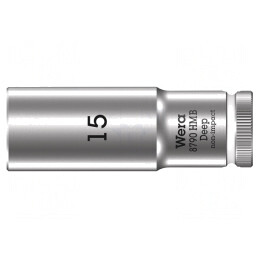 Cheie tubulară hexagonală 15mm 3/8" 64mm oțel Cr-V | Electronic-mag.ro | Componente Electronice