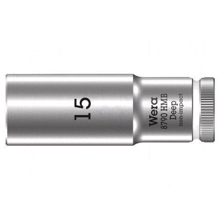 Cheie tubulară hexagonală 15mm 3/8" 64mm oțel Cr-V | Electronic-mag.ro | Componente Electronice