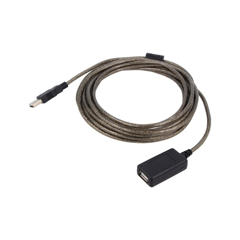 Cablu USB 2.0 Negru 5m USB A la USB A | Electronic-mag.ro | Componente Electronice