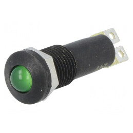 Lampă control LED verde 24VDC IP67 alamă
