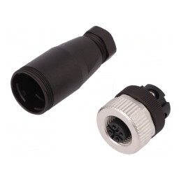 Conector M12 Mamă 4 PIN Filet Interior 4A | Electronic-mag.ro | Componente Electronice