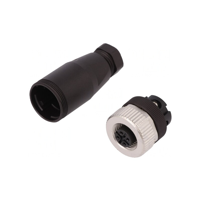 Conector M12 Mamă 4 PIN Filet Interior 4A | Electronic-mag.ro | Componente Electronice