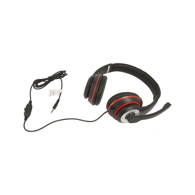 Căști Over-Ear cu Microfon Negru/Roșu Jack 3.5mm | Electronic-mag.ro | Componente Electronice