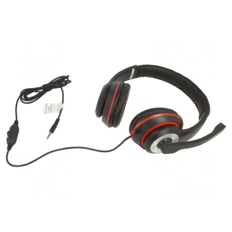Căști Over-Ear cu Microfon Negru/Roșu Jack 3.5mm | Electronic-mag.ro | Componente Electronice