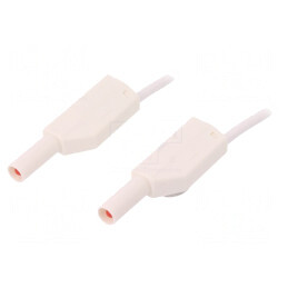 Cablu de măsurare 32A mufă banană 4 mm albă | Electronic-mag.ro | Componente Electronice
