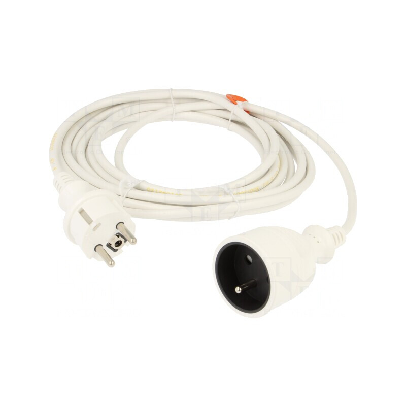 Prelungitor PVC Alb 5m 10A | Electronic-mag.ro | Componente Electronice