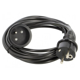 Prelungitor Alimentare 1 Priză PVC Negru 5m 10A | Electronic-mag.ro | Componente Electronice