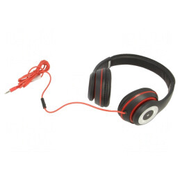 Căști Over-Ear cu Microfon Negru Roșu Jack 3.5mm | Electronic-mag.ro | Componente Electronice