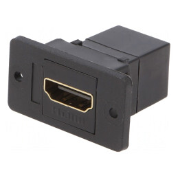 Adaptor; HDMI soclu,din ambele părţi; SLIM; aurit; 29mm