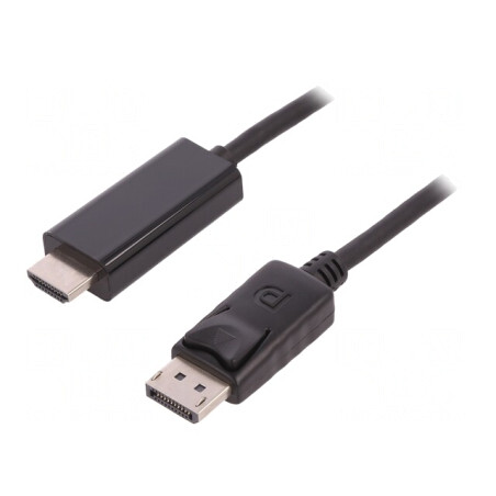 Cablu DisplayPort la HDMI 2m Negru | Electronic-mag.ro | Componente Electronice