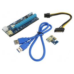 Riser USB 3.0 Albastră pentru Miner Criptomonede 600mm | Electronic-mag.ro | Componente Electronice