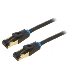 Patch cord S/FTP Cat 8 OFC negru 8m aurit