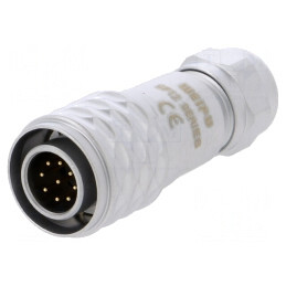 Mufă SF12 tată 9 PIN IP67 3A 125V lipire cablu | Electronic-mag.ro | Componente Electronice