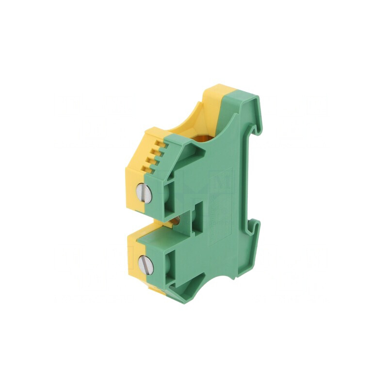 Element Îmbinare Șine 35mm2 1 Piste 2 Borne Galben-Verde | Electronic-mag.ro | Componente Electronice