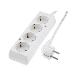 Prelungitor 4 Prize Schuko PVC Alb 16A | Electronic-mag.ro | Componente Electronice