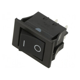 Comutator Rocker DPST ON-OFF 16A/250V negru IP67 | Electronic-mag.ro | Componente Electronice