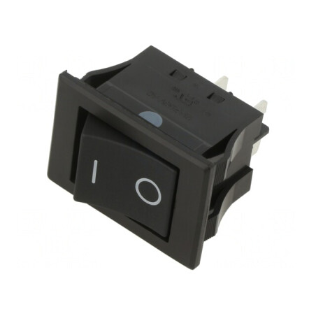 Comutator Rocker DPST ON-OFF 16A/250V negru IP67 | Electronic-mag.ro | Componente Electronice