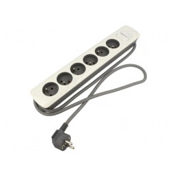 Prelungitor 6 Prize Alb-Gri 1.8m 16A | Electronic-mag.ro | Componente Electronice