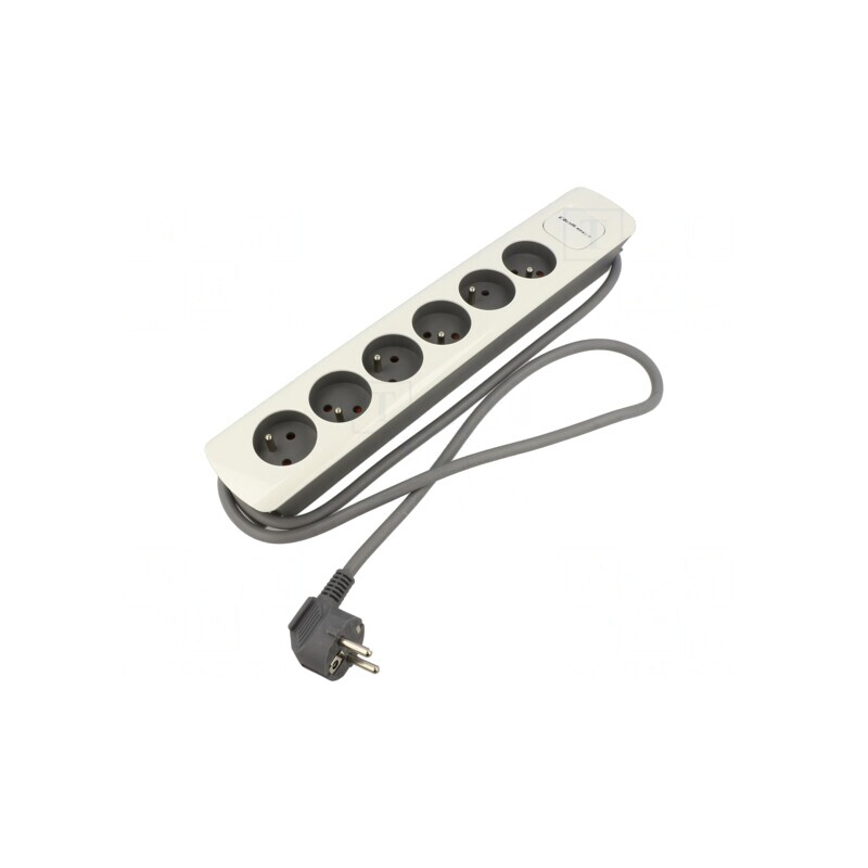 Prelungitor 6 Prize Alb-Gri 1.8m 16A | Electronic-mag.ro | Componente Electronice