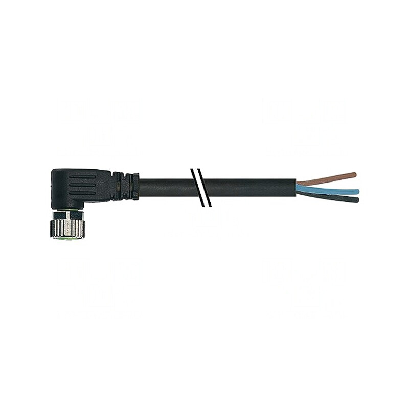 Cablu de conectare M8 unghi 3m PVC 60VAC 4A | Electronic-mag.ro | Componente Electronice