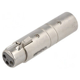 Adaptor; XLR tip masculin,XLR tip feminin; PIN: 3; argintie