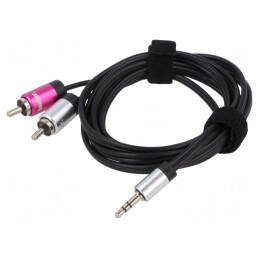 Cablu Audio Jack 3.5mm la RCA 1.5m Negru