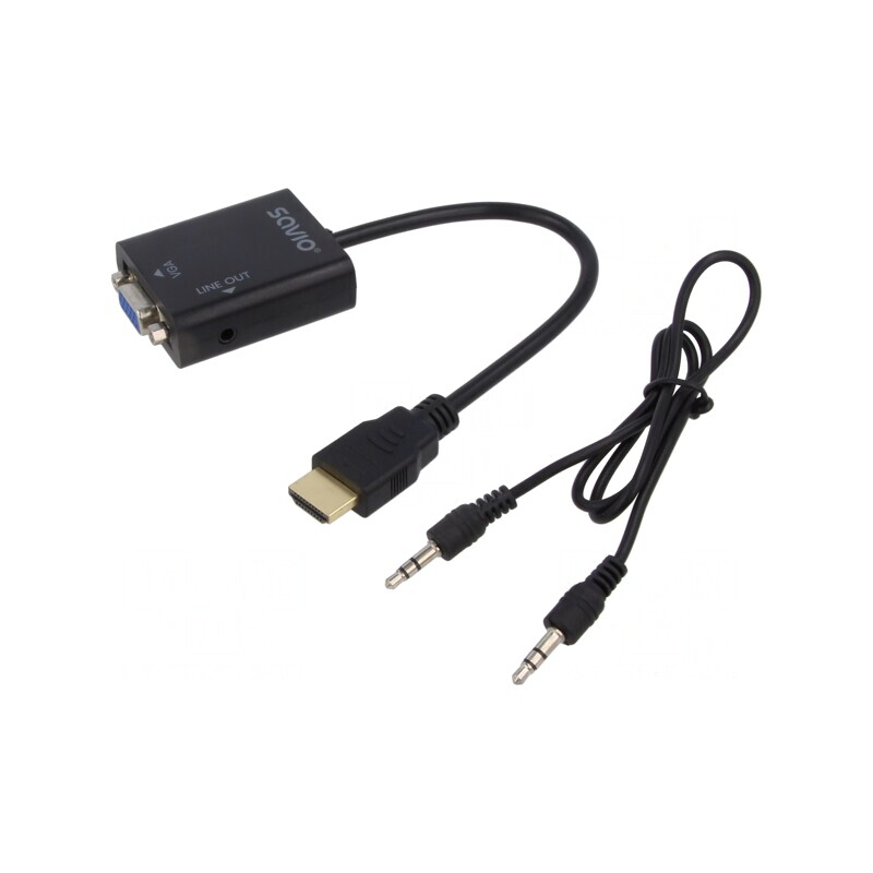 Convertor D-Sub 15pin la HDMI cu Jack 3.5mm | Electronic-mag.ro | Componente Electronice