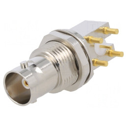Soclu BNC Mamă 90° 75Ω Aurit | Electronic-mag.ro | Componente Electronice