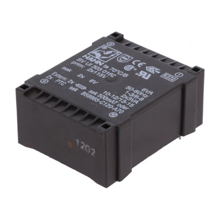Transformator Încapsulat 6VA 2x6V 500mA PCB | Electronic-mag.ro | Componente Electronice