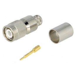 Mufă TNC Tată Drept 50Ω Aurită pentru Cablu PTFE | Electronic-mag.ro | Componente Electronice