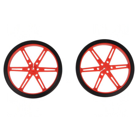 Ax roșie cu crestătură D și împingere Ø 80mm, Diametru ax 3mm | Electronic-mag.ro | Componente Electronice