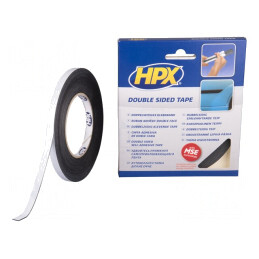 Bandă dublu adezivă acrilică neagră 9mm x 10m | Electronic-mag.ro | Componente Electronice