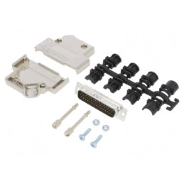 Conector D-Sub HD 44P Tată Unghi 45° Lipire Gold | Electronic-mag.ro | Componente Electronice